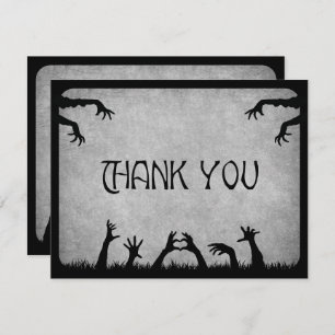 Zombie Horror Halloween Wedding Thank You Card