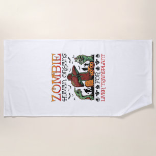 Zombie Human Organs Liver Transplant Halloween Gra Beach Towel