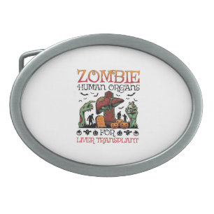 Zombie Human Organs Liver Transplant Halloween Gra Belt Buckle