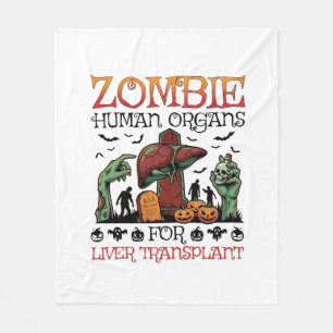 Zombie Human Organs Liver Transplant Halloween Gra Fleece Blanket
