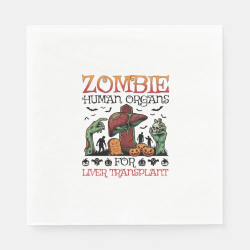 Zombie Human Organs Liver Transplant Halloween Gra Napkins