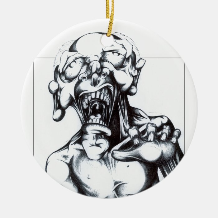 Zombie Hunger Christmas Ornament