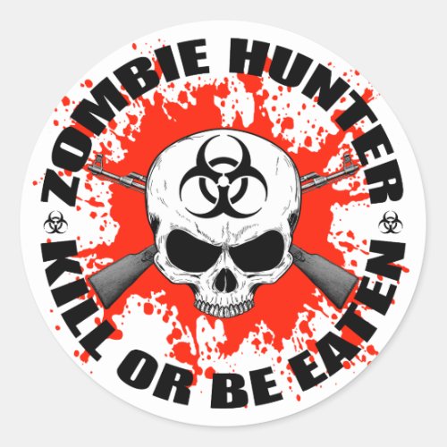 Zombie Hunter 1 Classic Round Sticker
