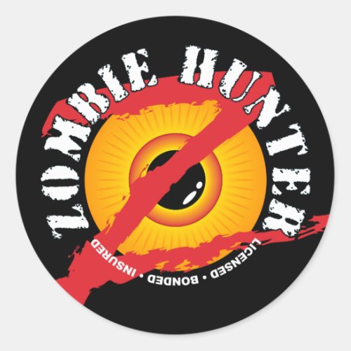 Zombie Hunter Badge Sticker