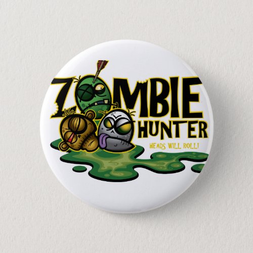 Zombie Hunter Card Pinback Button