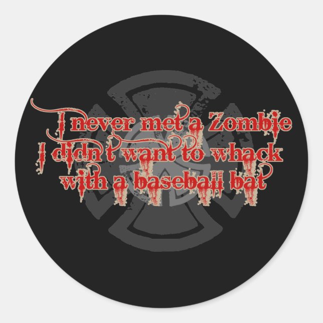 Zombie Hunter Classic Round Sticker (Front)