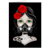 Zombie Hunter Girl with Gas Mask on Black (Front)