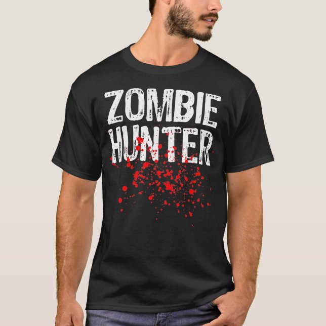 Zombie Hunter Halloween Costume Lazy Easy T-Shirt (Front)