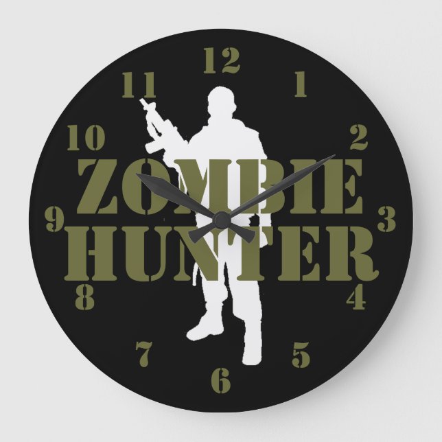 ZOMBIE HUNTER LARGE CLOCK (Front)