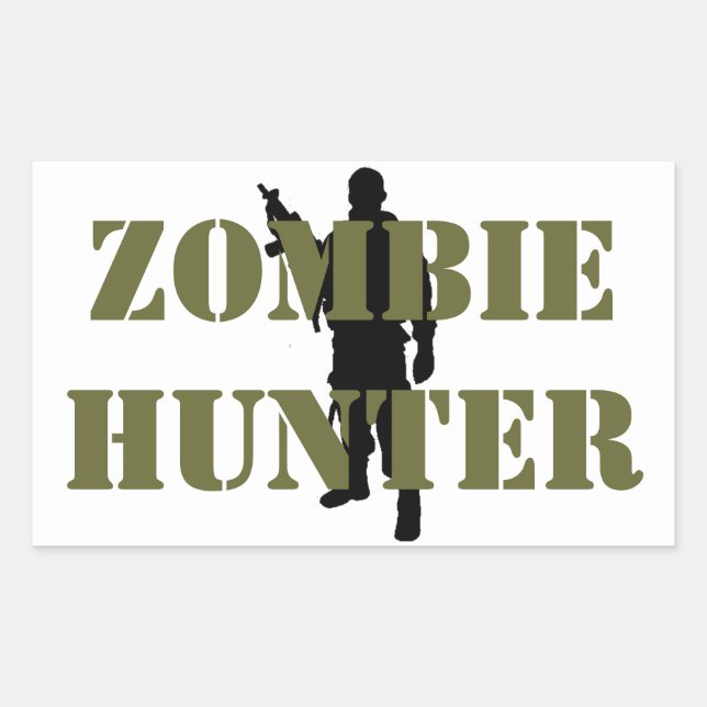 ZOMBIE HUNTER RECTANGULAR STICKER (Front)