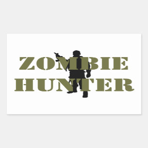 ZOMBIE HUNTER RECTANGULAR STICKER