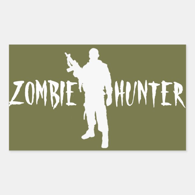 ZOMBIE HUNTER RECTANGULAR STICKER (Front)