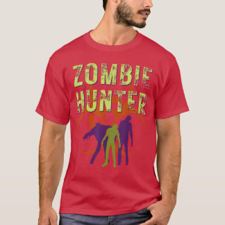 Zombie Hunter Scary Horror Halloween Costumeee fam T-Shirt