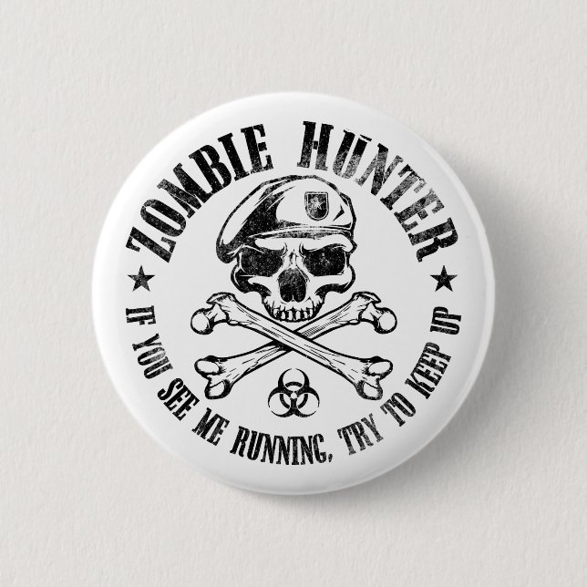 zombie hunter undead living dead button (Front)