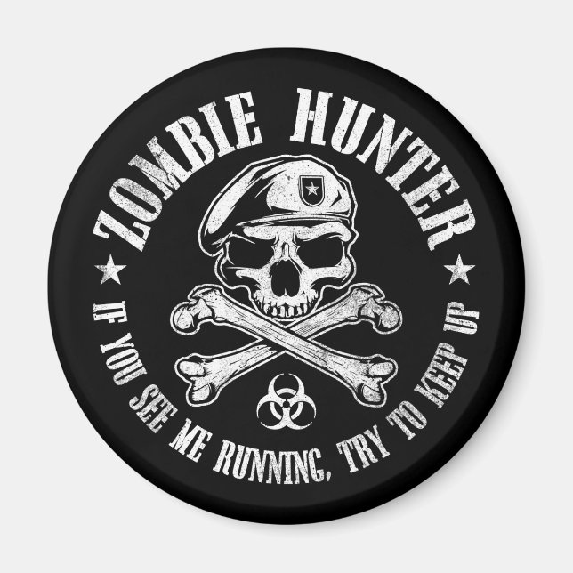 zombie hunter undead living dead magnet (Front)