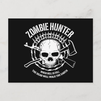zombie hunter undead living dead postcard