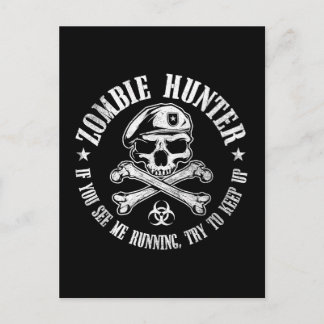 zombie hunter undead living dead postcard