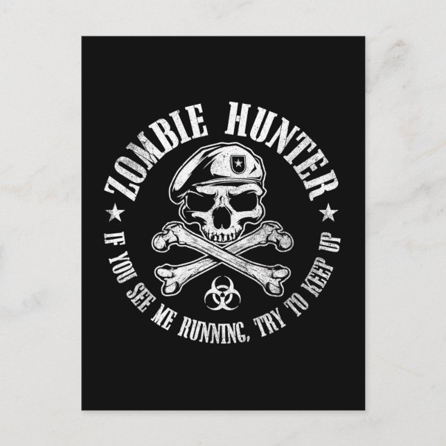 zombie hunter undead living dead postcard (Front)