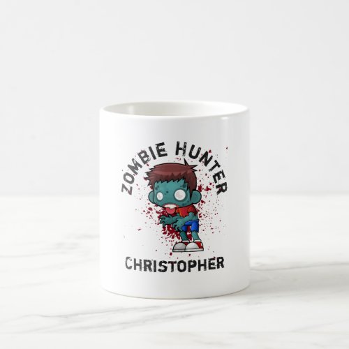 Zombie Hunter with Blood Splatter Creepy Cool Coffee Mug
