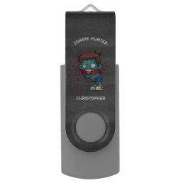 Zombie Hunter with Blood Splatter Creepy Cool USB Flash Drive