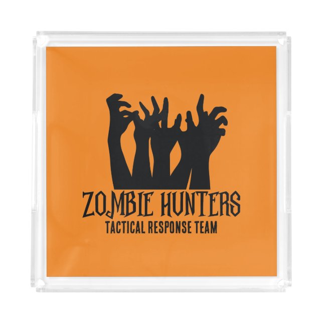 Zombie Hunters Tactical Response Team Halloween Acrylic Tray (Front)