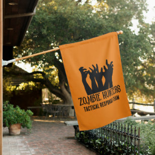 Zombie Hunters Tactical Response Team Halloween House Flag