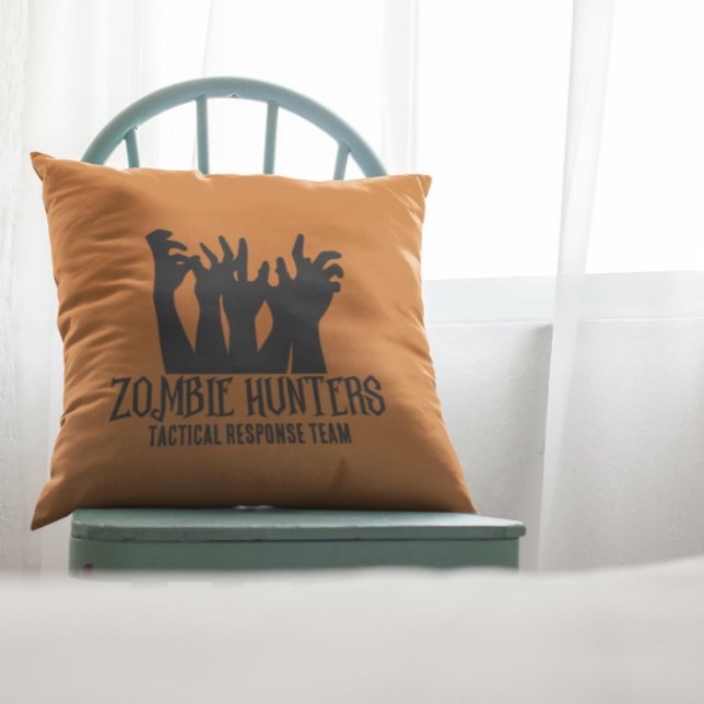 Zombie Hunters Tactical Response Team Throw Pillow (Creator Uploaded)