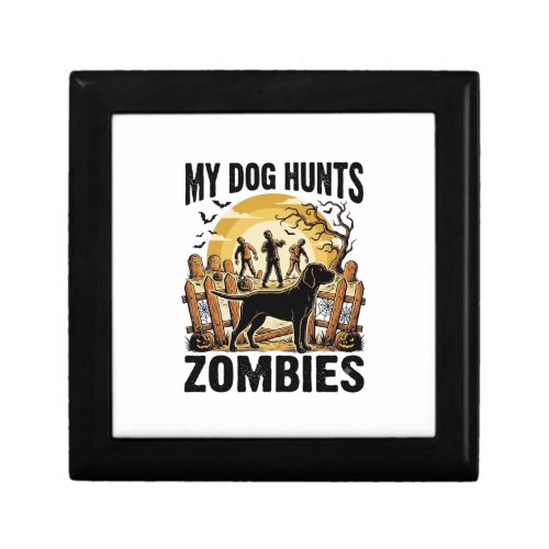 Zombie Hunting Dog Vintage Halloween Tee_1 Gift Box