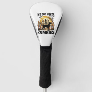 Zombie Hunting Dog Vintage Halloween Tee_1 Golf Head Cover