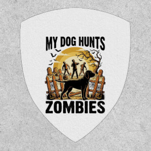 Zombie Hunting Dog Vintage Halloween Tee_1 Patch