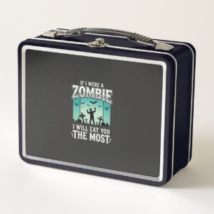 Zombie I Will Eat You Halloween Design_1 Metal Lunch Box