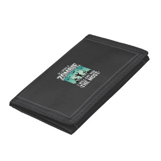 Zombie I Will Eat You Halloween Design_1 Tri-fold Wallet