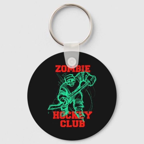 Zombie Ice Hockey Club Halloween Trick Or Treat Co Keychain
