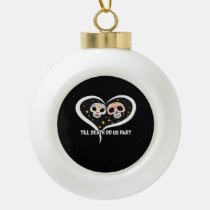 Zombie In Graveyard - Till Death Do Us Part Ceramic Ball Christmas Ornament