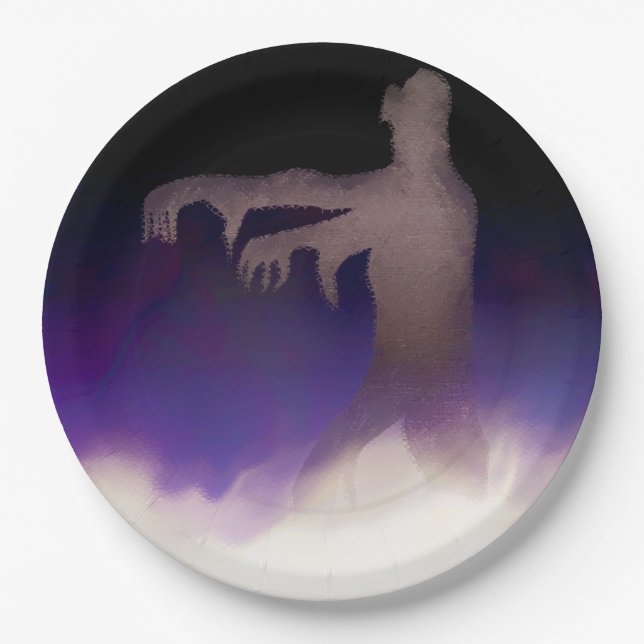 Zombie in the mist paper plates (Front)
