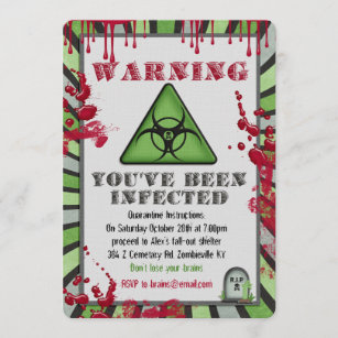 Walking Dead Zombie Party Invitations with matching envelopes birthday 12pack 