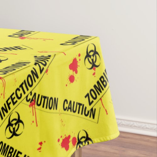 Zombie Infection Zone Caution Tape Blood Stains Tablecloth