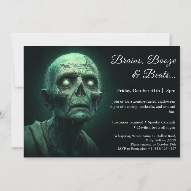 Zombie Invasion | Halloween Costume Party Invitation (Front)