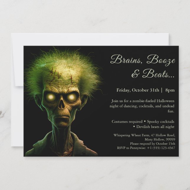 Zombie Invasion | Halloween Costume Party Invitation (Front)