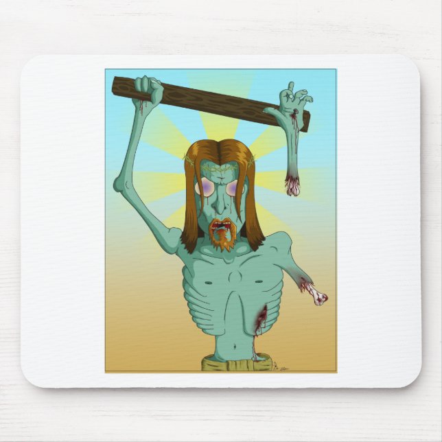 Zombie Jesus Ink Mouse Pad (Front)