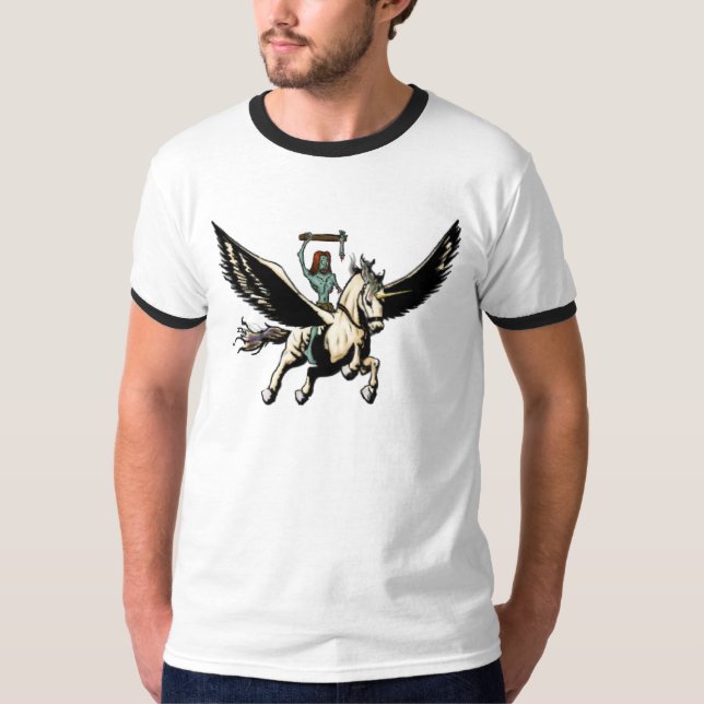 Zombie Jesus Rides Pegasus To Glory T-Shirt (Front)