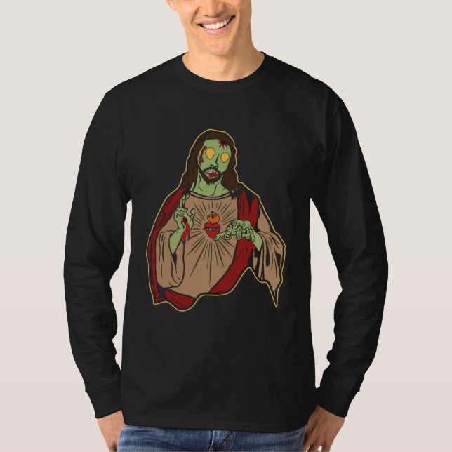 Zombie Jesus Risen Easter Sunday Religous Christ J T-Shirt (Front)