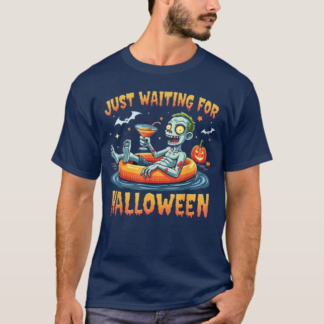 Zombie Just Waiting For Halloween T-Shirt (Front)