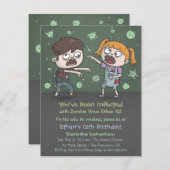 Zombie Kids Halloween Birthday Party Invitations (Front/Back)