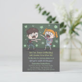 Zombie Kids Halloween Birthday Party Invitations (Standing Front)