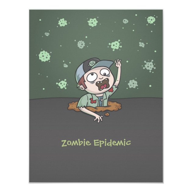 Zombie Kids Halloween Birthday Party Invitations