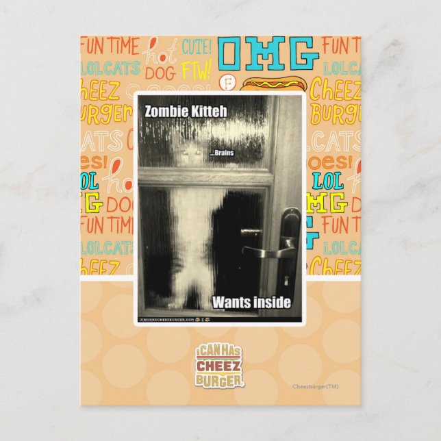 Zombie Kitteh Postcard (Front)