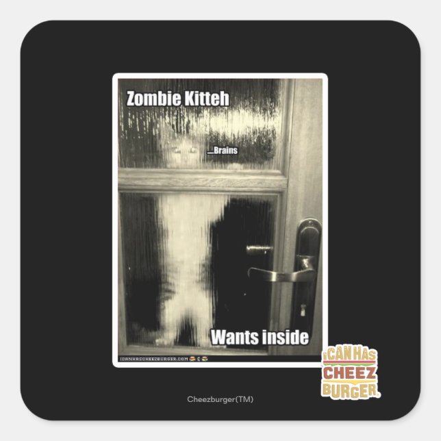 Zombie Kitteh Square Sticker (Front)