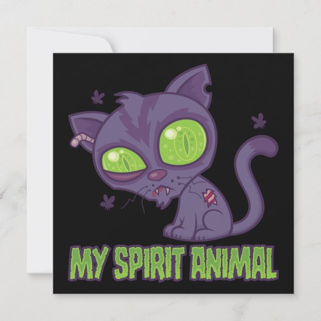 Zombie Kitten Is My Spirit Animal Card (Front)