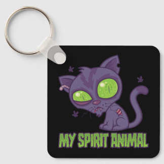 Zombie Kitten Is My Spirit Animal Keychain